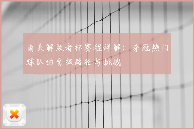 南美解放者杯赛程详解：夺冠热门球队的晋级路径与挑战